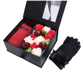 Shawl, gloves and roses