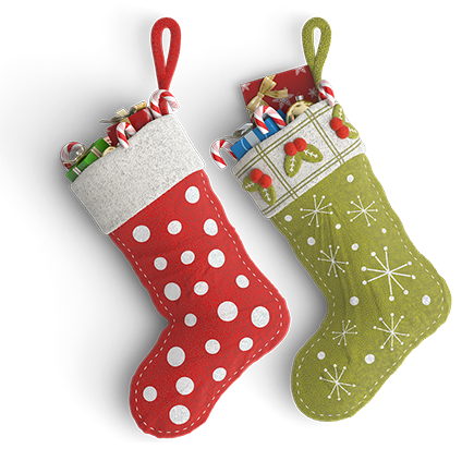 Christmas stocking with candies