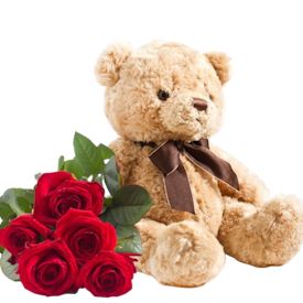 Teddy Bear and roses